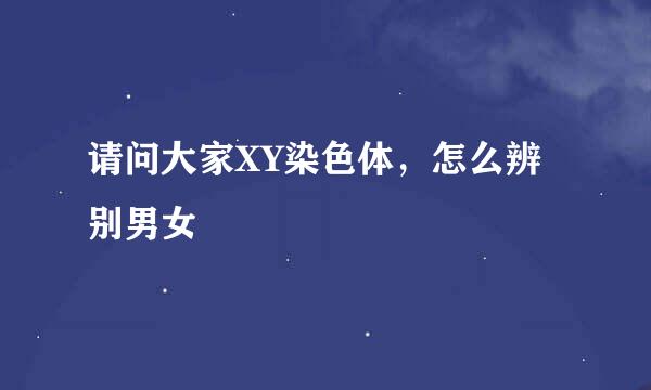 请问大家XY染色体，怎么辨别男女
