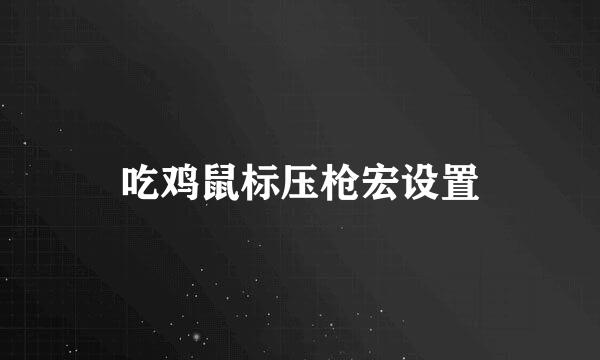 吃鸡鼠标压枪宏设置