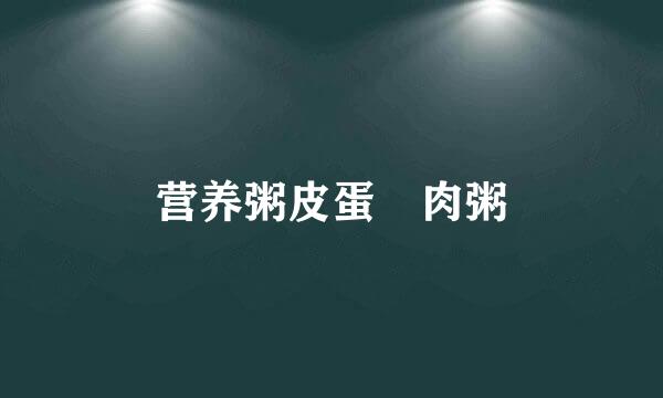 营养粥皮蛋廋肉粥