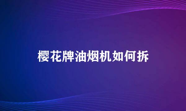 樱花牌油烟机如何拆