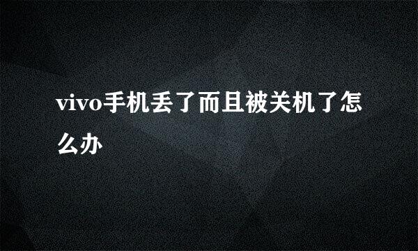 vivo手机丢了而且被关机了怎么办