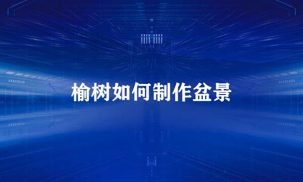 榆树如何制作盆景