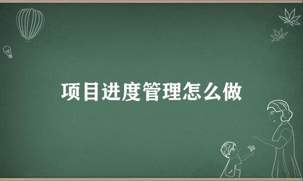 项目进度管理怎么做
