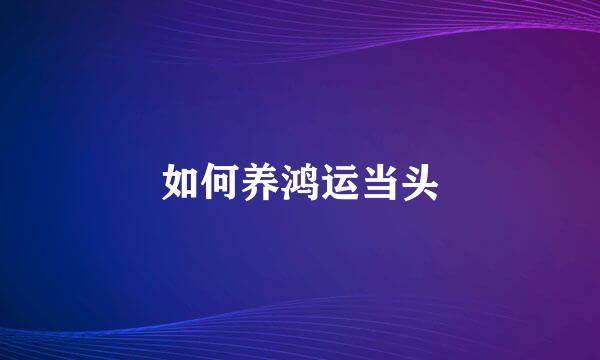 如何养鸿运当头