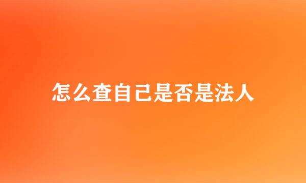 怎么查自己是否是法人