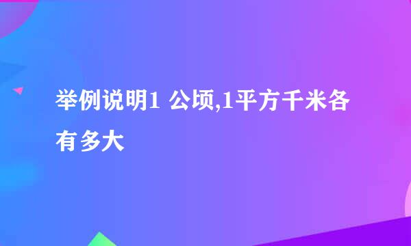 举例说明1 公顷,1平方千米各有多大