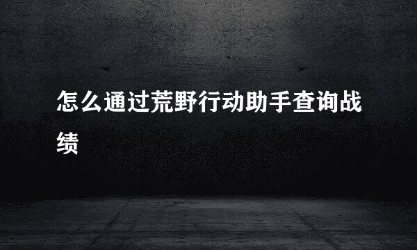 怎么通过荒野行动助手查询战绩