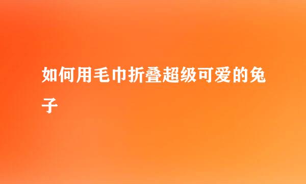 如何用毛巾折叠超级可爱的兔子