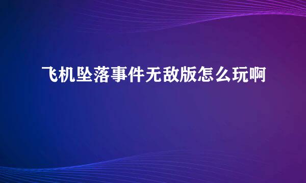 飞机坠落事件无敌版怎么玩啊