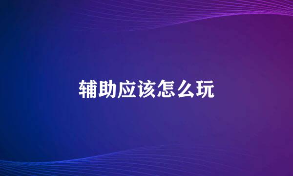 辅助应该怎么玩