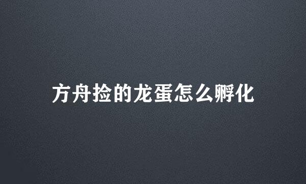 方舟捡的龙蛋怎么孵化