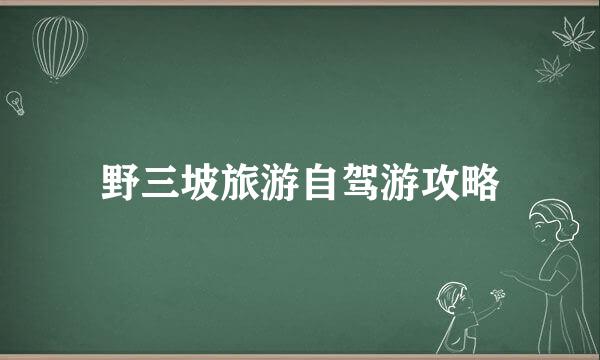 野三坡旅游自驾游攻略