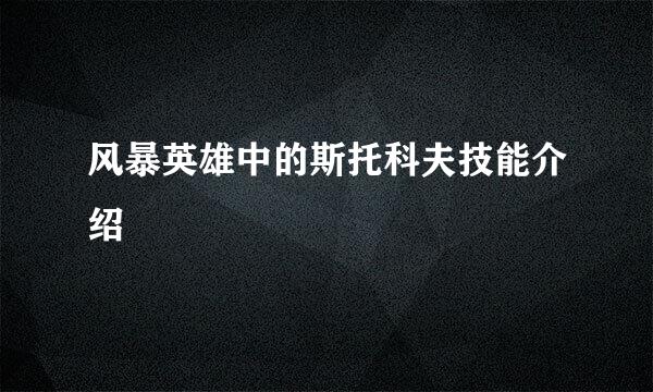风暴英雄中的斯托科夫技能介绍