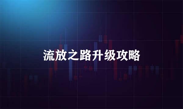 流放之路升级攻略