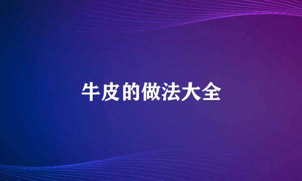 牛皮的做法大全