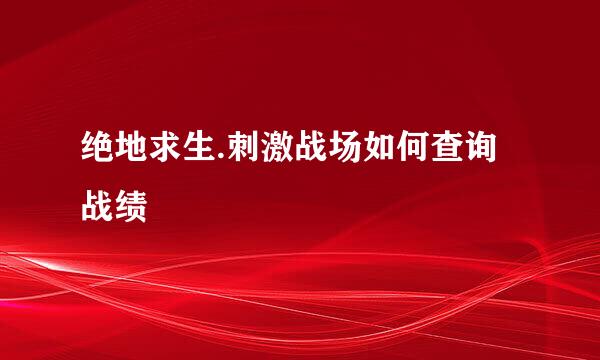 绝地求生.刺激战场如何查询战绩