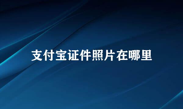 支付宝证件照片在哪里