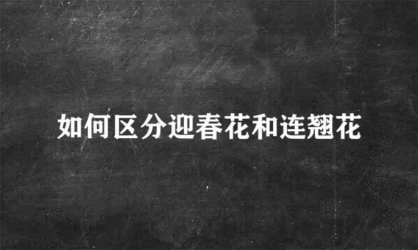 如何区分迎春花和连翘花