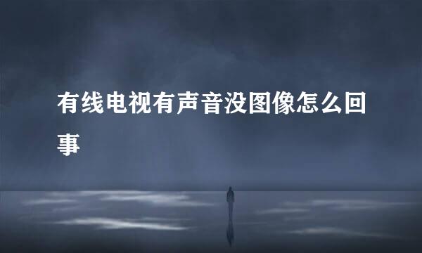 有线电视有声音没图像怎么回事