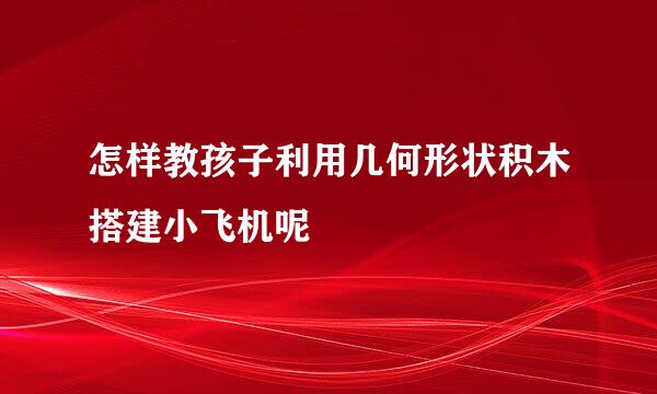怎样教孩子利用几何形状积木搭建小飞机呢
