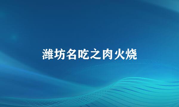 潍坊名吃之肉火烧