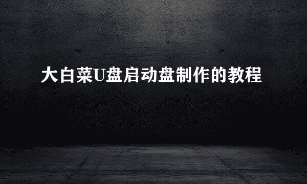 大白菜U盘启动盘制作的教程