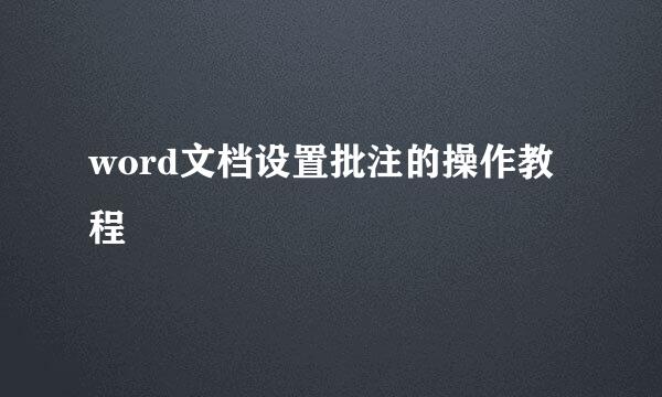 word文档设置批注的操作教程