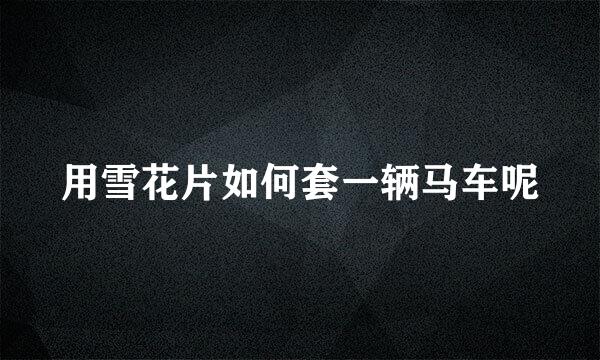 用雪花片如何套一辆马车呢