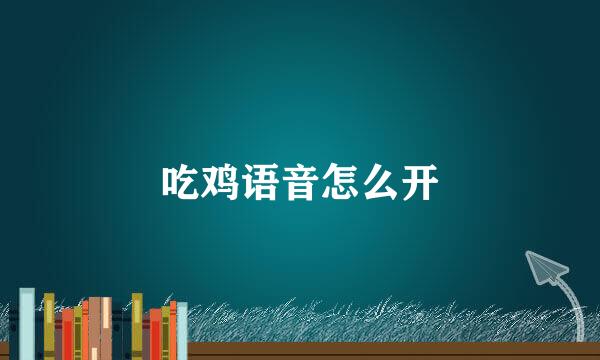 吃鸡语音怎么开