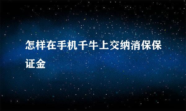 怎样在手机千牛上交纳消保保证金