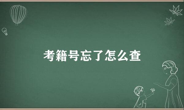 考籍号忘了怎么查