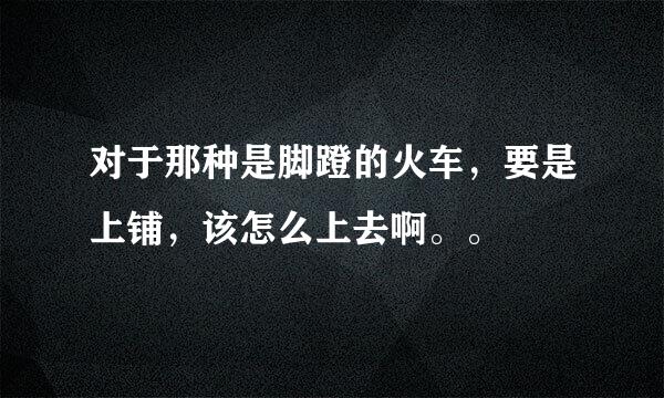 对于那种是脚蹬的火车，要是上铺，该怎么上去啊。。