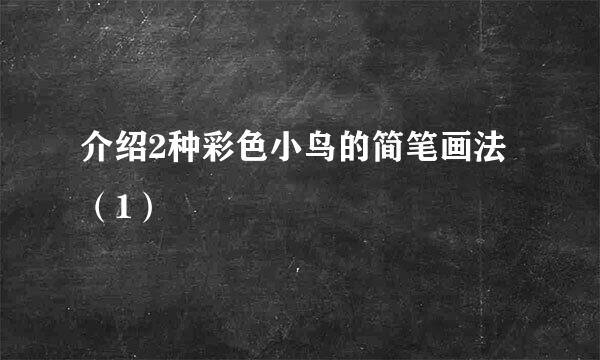介绍2种彩色小鸟的简笔画法（1）