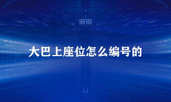 大巴上座位怎么编号的