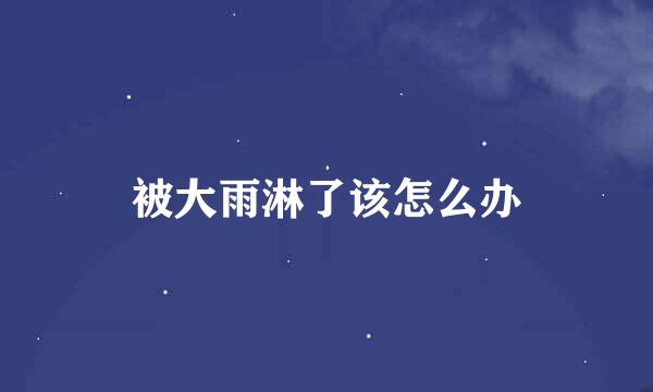 被大雨淋了该怎么办