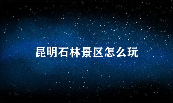 昆明石林景区怎么玩