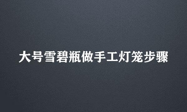 大号雪碧瓶做手工灯笼步骤