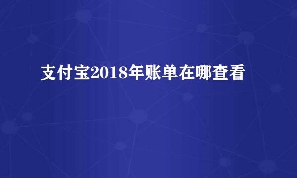 支付宝2018年账单在哪查看