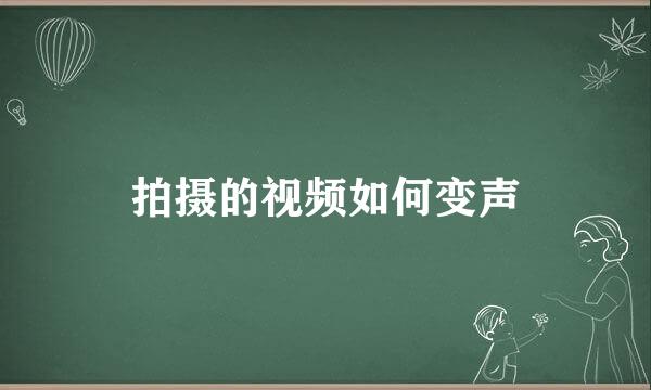 拍摄的视频如何变声
