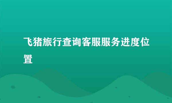 飞猪旅行查询客服服务进度位置