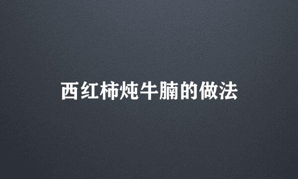 西红柿炖牛腩的做法