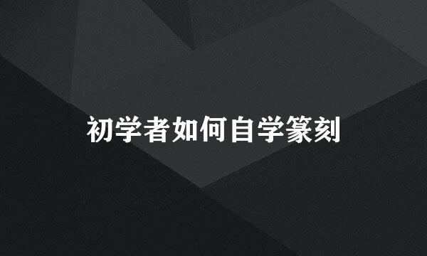 初学者如何自学篆刻