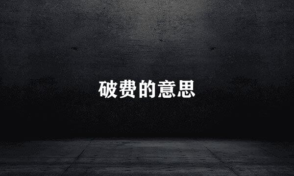 破费的意思