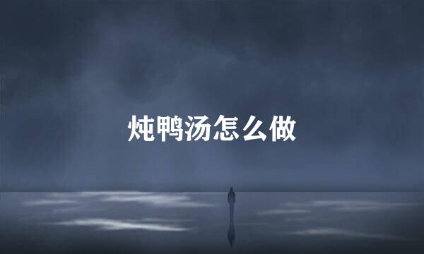 炖鸭汤怎么做