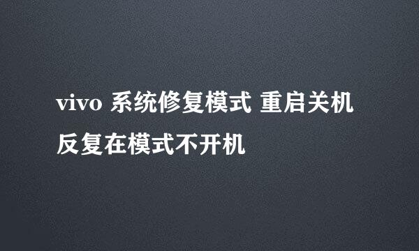 vivo 系统修复模式 重启关机反复在模式不开机