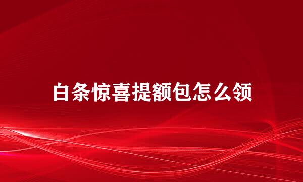 白条惊喜提额包怎么领