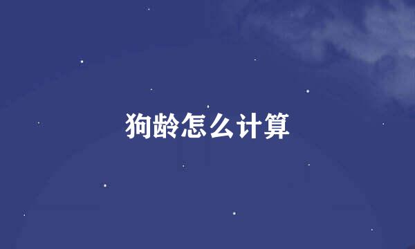 狗龄怎么计算