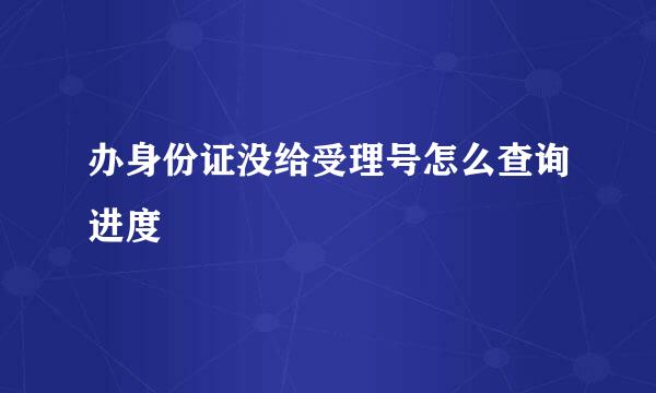 办身份证没给受理号怎么查询进度