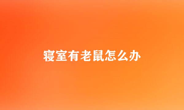 寝室有老鼠怎么办