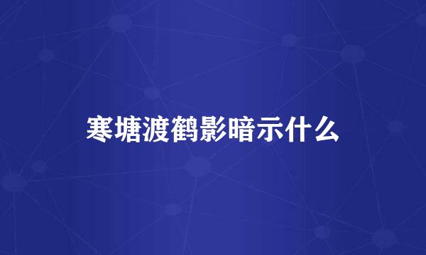 寒塘渡鹤影暗示什么